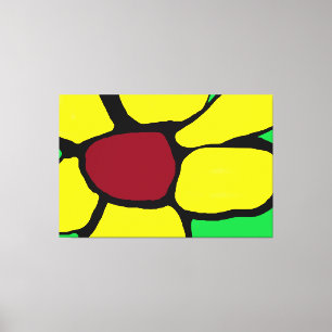 Mon Fleur Jaune, Impression sur Toile Abstraite Ét