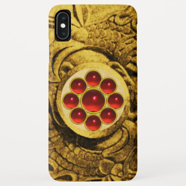 MON GEM Gold Red Ruby Gemstones Case-Mate iPhone Case (Back)