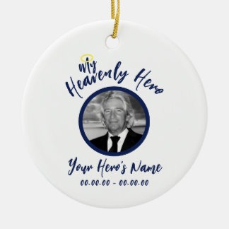 Mon Héros céleste Ornement Mémorial Blanc avec / B