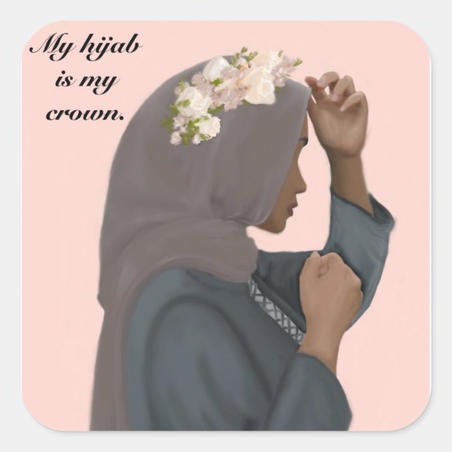 Mon hijab est mon auto-collant de couronne (Devant)