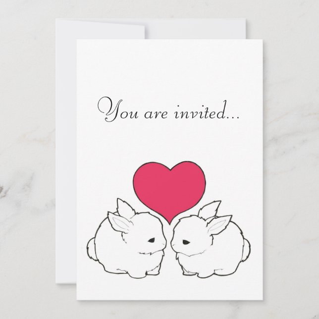 Mon invitation de mariage douce vengeance de lapin (Devant)