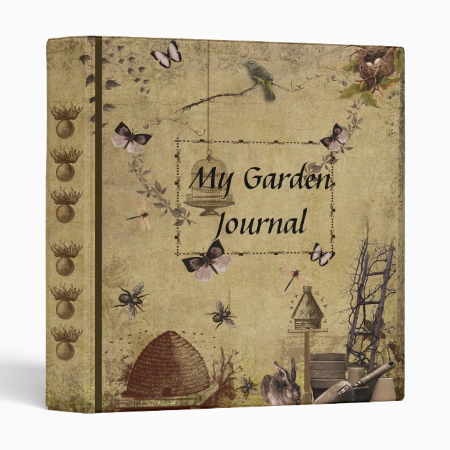 Mon Journal De Jardin - Style 6- Un Pouce Classeur (Devant/Côté)