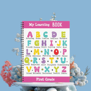 Mon livre d'apprentissage nom personnalisé lettres
