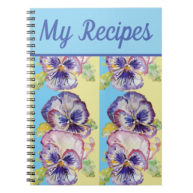 Mon livre de recettes Pansy Purple Flower Watercol (Devant)
