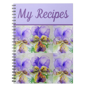 Mon livre de recettes Viola Purple Flower Aquarell