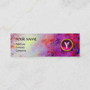 MON MONOGRAM bright fuchsia purple pink Mini Business Card