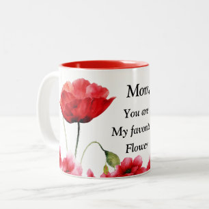 Mon mug café bicolore à fleurs préférées