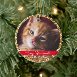 Mon Noël Pet or parties scintillant Ornement céram