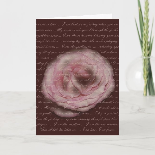 "Mon nom est carte de voeux florale de poésie (Devant)
