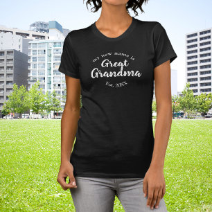 Mon nouveau nom est Grand-mère sur t-shirt Black E