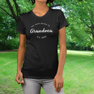 Mon nouveau nom est grand-mère sur t-shirt Black E