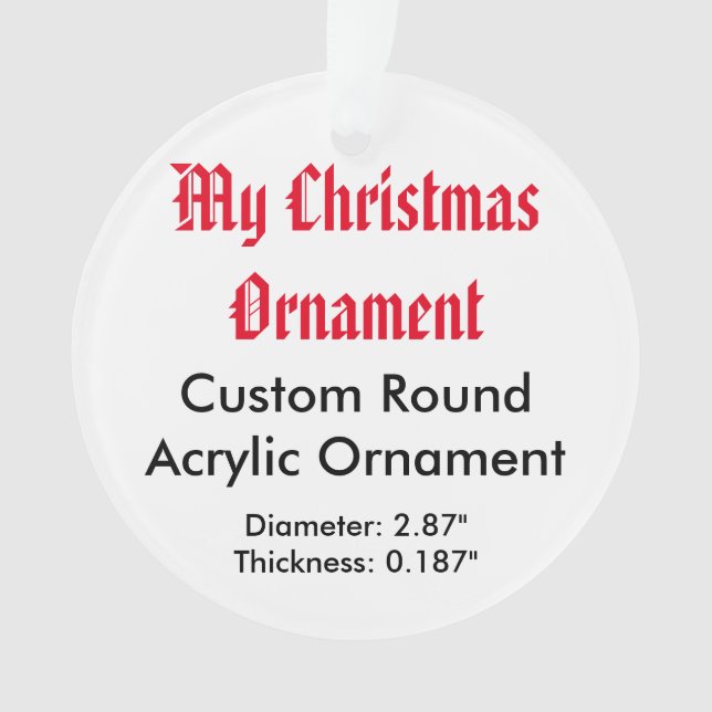 Mon ornement acrylique fait sur commande de Noël (devant)