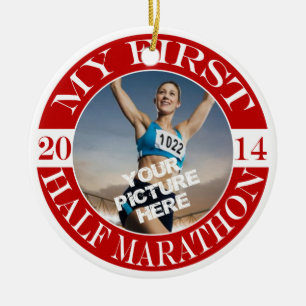 Mon ornement de photo de marathon de première