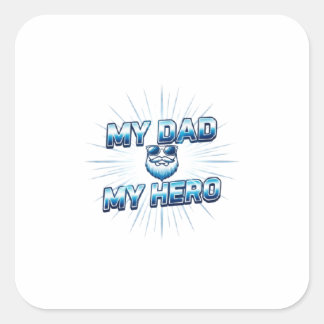 Mon Papa Mon Héros Autocollant Bleu Cool | Cadeau