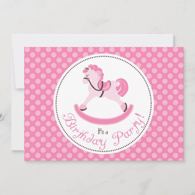 Mon petit carte photo 3 d'invitation de poney (Devant)