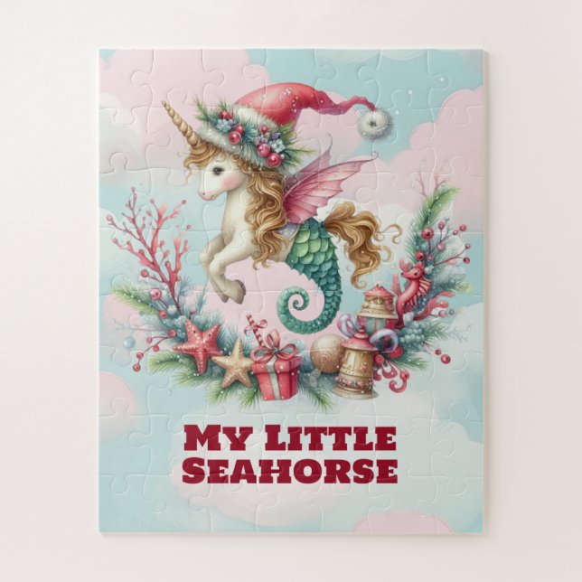 Mon petit cheval de mer Puzzle de Noël pour enfant (Vertical)