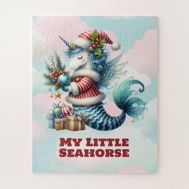 Mon petit cheval de mer Puzzle de Noël pour enfant (Vertical)