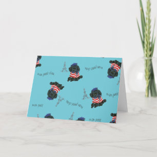 Mon Petit Chou Chou Black Poodle Puppy Card