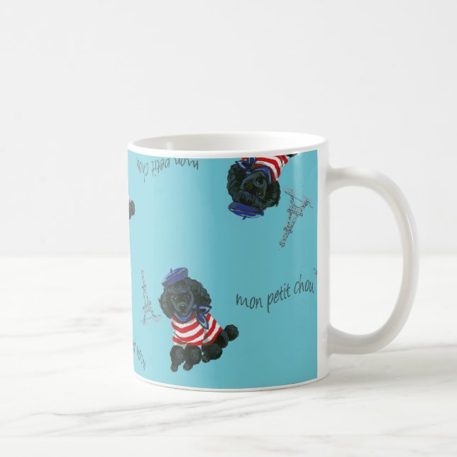 Mon Petit Chou Chou Black Poodle Puppy Coffee Mug (Right)