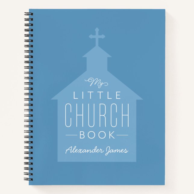Mon petit livre d'église carnet enfant bleu mignon (Devant)