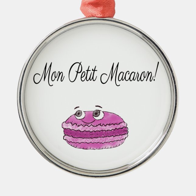 Mon Petit Macaron Metal Ornament (Front)