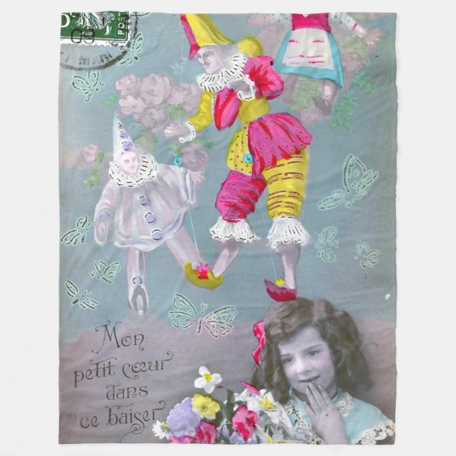 Mon petite coeur dans ce baiser 2 fleece blanket (Front)