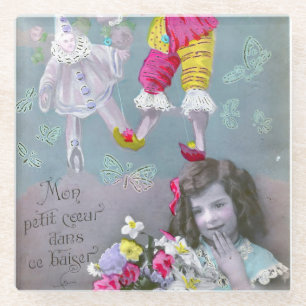 Mon petite coeur dans ce baiser 2 glass coaster