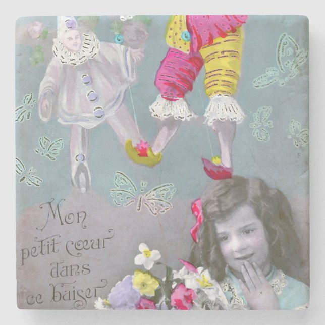 Mon petite coeur dans ce baiser 2 stone coaster (Front)