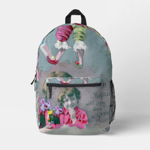 Mon petite coeur dans ce baiser printed backpack