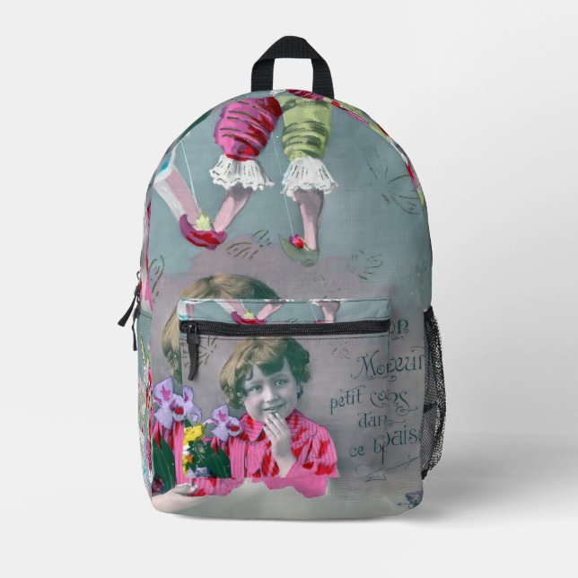 Mon petite coeur dans ce baiser  printed backpack (Front)