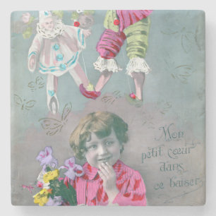 Mon petite coeur dans ce baiser stone coaster