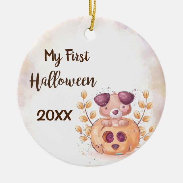 Mon premier joyeux ornement en céramique Halloween (Devant)