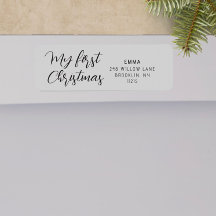 Mon premier Noël Adresse de retour moderne