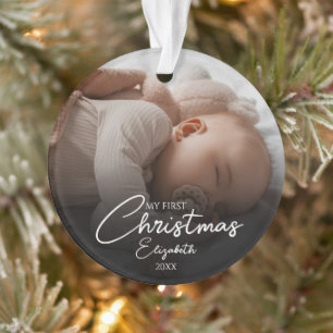 Mon premier Noël Baby Photos Élégant Script