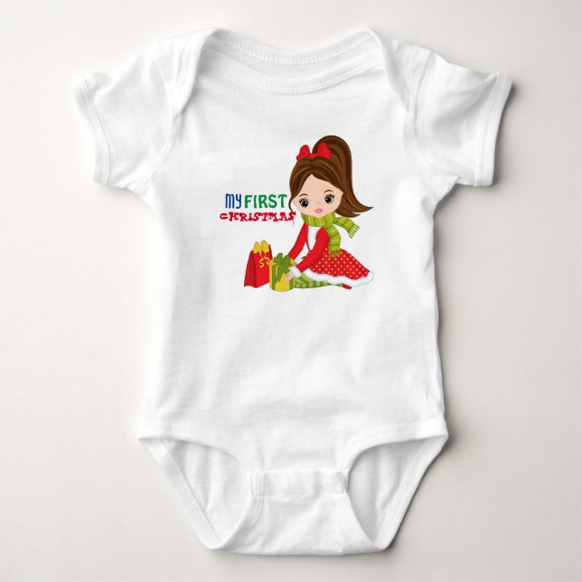 Mon premier Noël bébé body (Devant)
