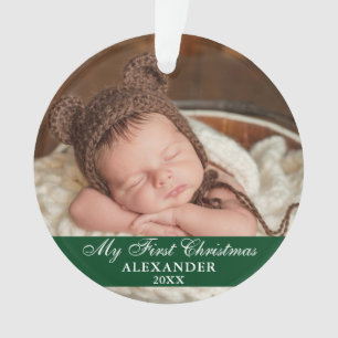 Mon premier Noël bébé photo verte