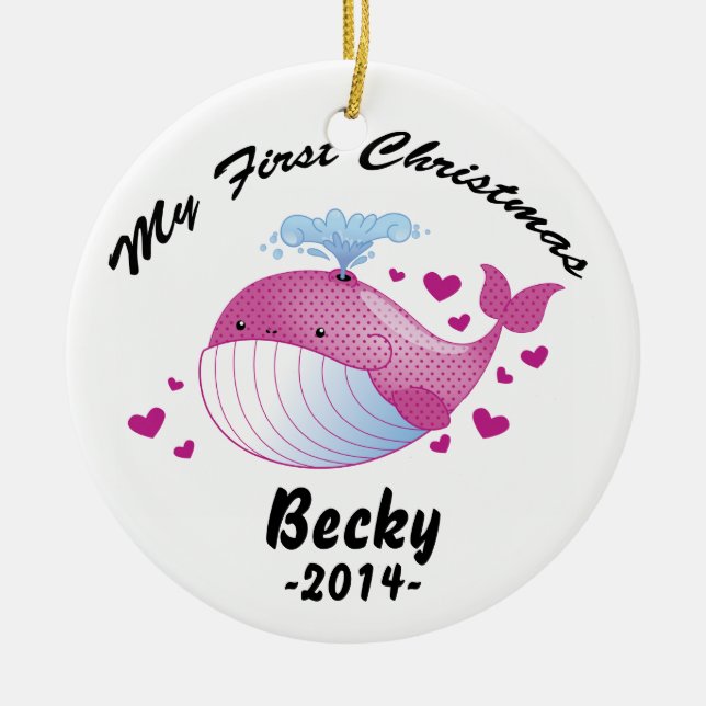 Mon premier ornement de Noël - bébé - baleine (Devant)