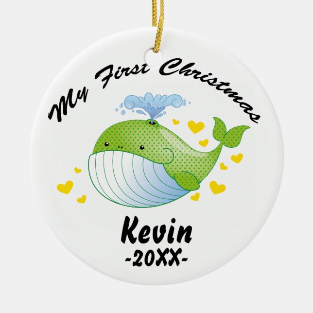 Mon premier ornement de Noël - modèle de baleine (Devant)