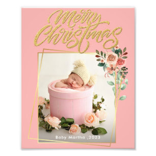Mon prénom Noël Année Baby Photo poster