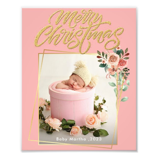 Mon prénom Noël Année Baby Photo poster (Devant)