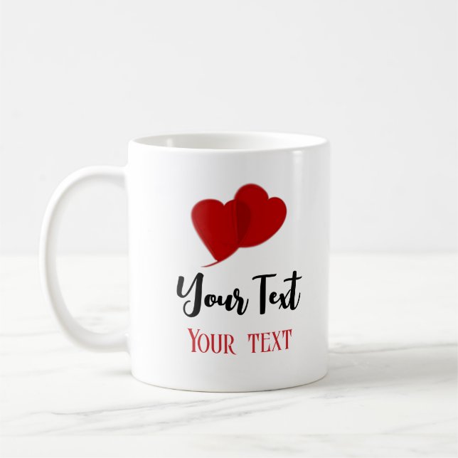 Mon propre texte avec amour Mug (Gauche)