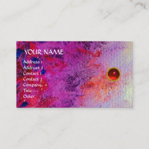 MON RED RUBY,AGATE, bright  fuchsia violet grey Business Card