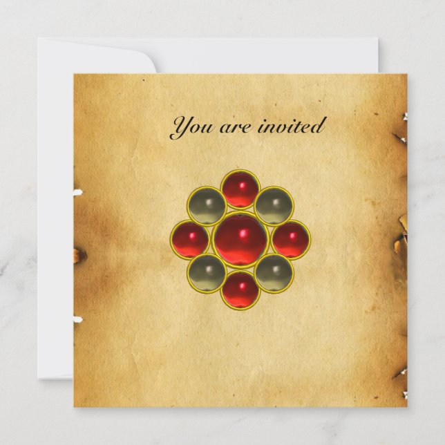 MON ruby agate parchment Invitation (Front)
