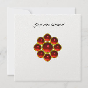 MON ruby red white ice Invitation
