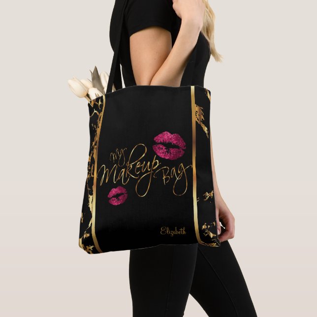 Mon sac de maquillage en marbre d'or - Parties sci (De près)