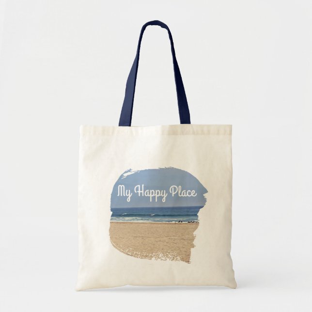 Mon sac fourre-tout heureux à plage d'endroit (Devant)