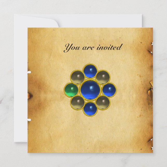 MON sapphire agate parchment Invitation (Front)