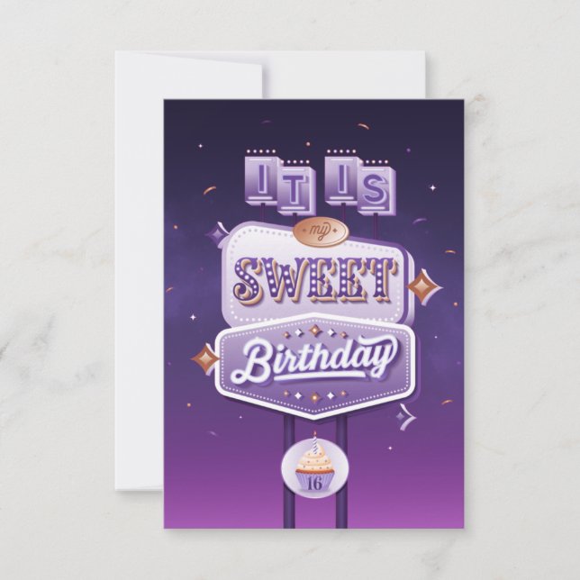 Mon Sweet sixteen Invitation de fête d'anniversair (Devant)