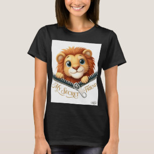 Mon T-Shirt Femme Lion Mignon à Fermeture Éclair A