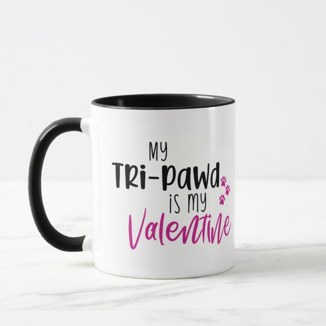 Mon Tri-pawd est My Valentine Mug (Gauche)